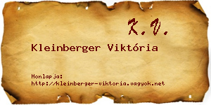 Kleinberger Viktória névjegykártya